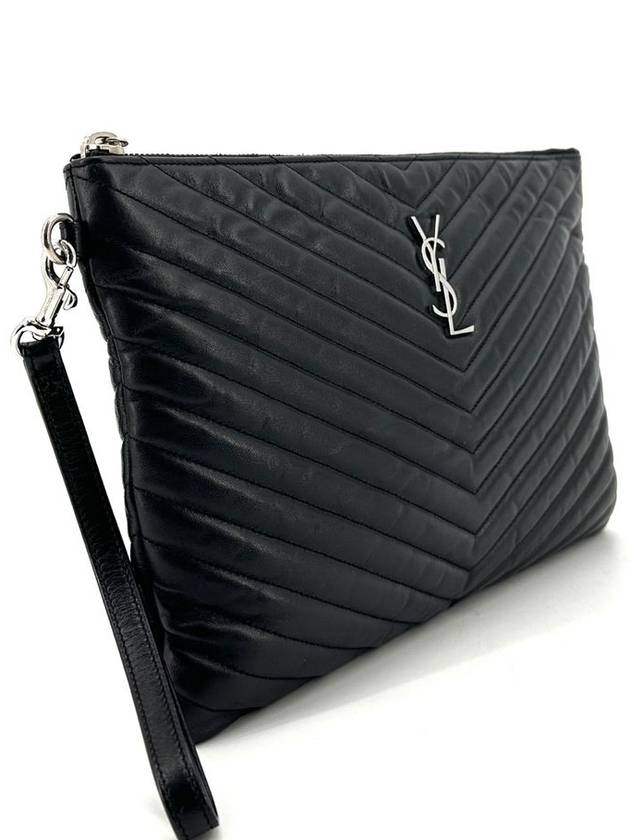 YSL Saint Laurent Luxury Trending Clutch New Monogram Silver Medium Clutch Bag