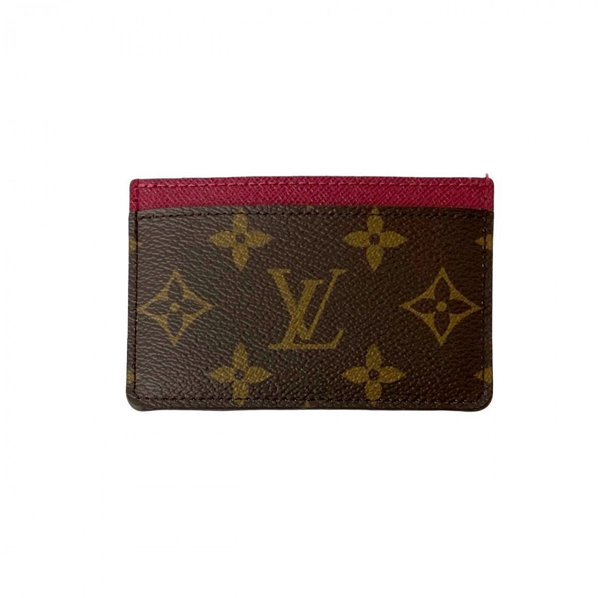 Louis Vuitton Porte Cartes・Simple Monogram Leather Brown Wallet Case