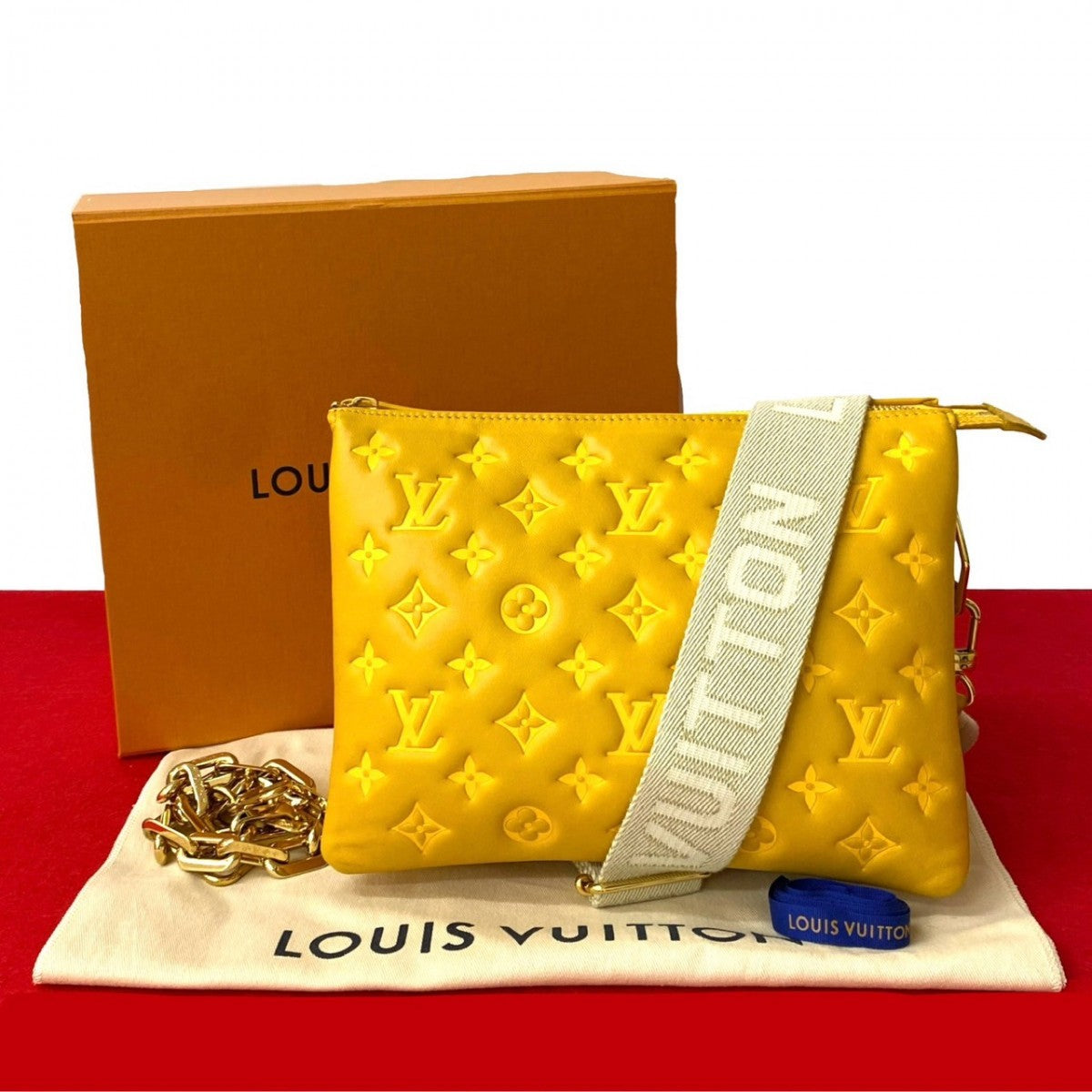 Louis Vuitton yellow Ann Platt Kussan PM Monogram Leather Shoulder Bag