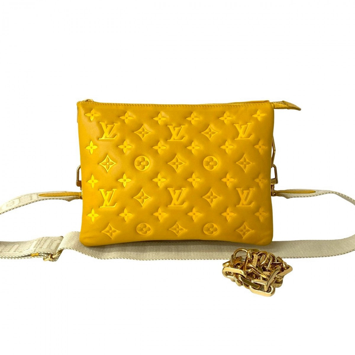 Louis Vuitton yellow Ann Platt Kussan PM Monogram Leather Shoulder Bag