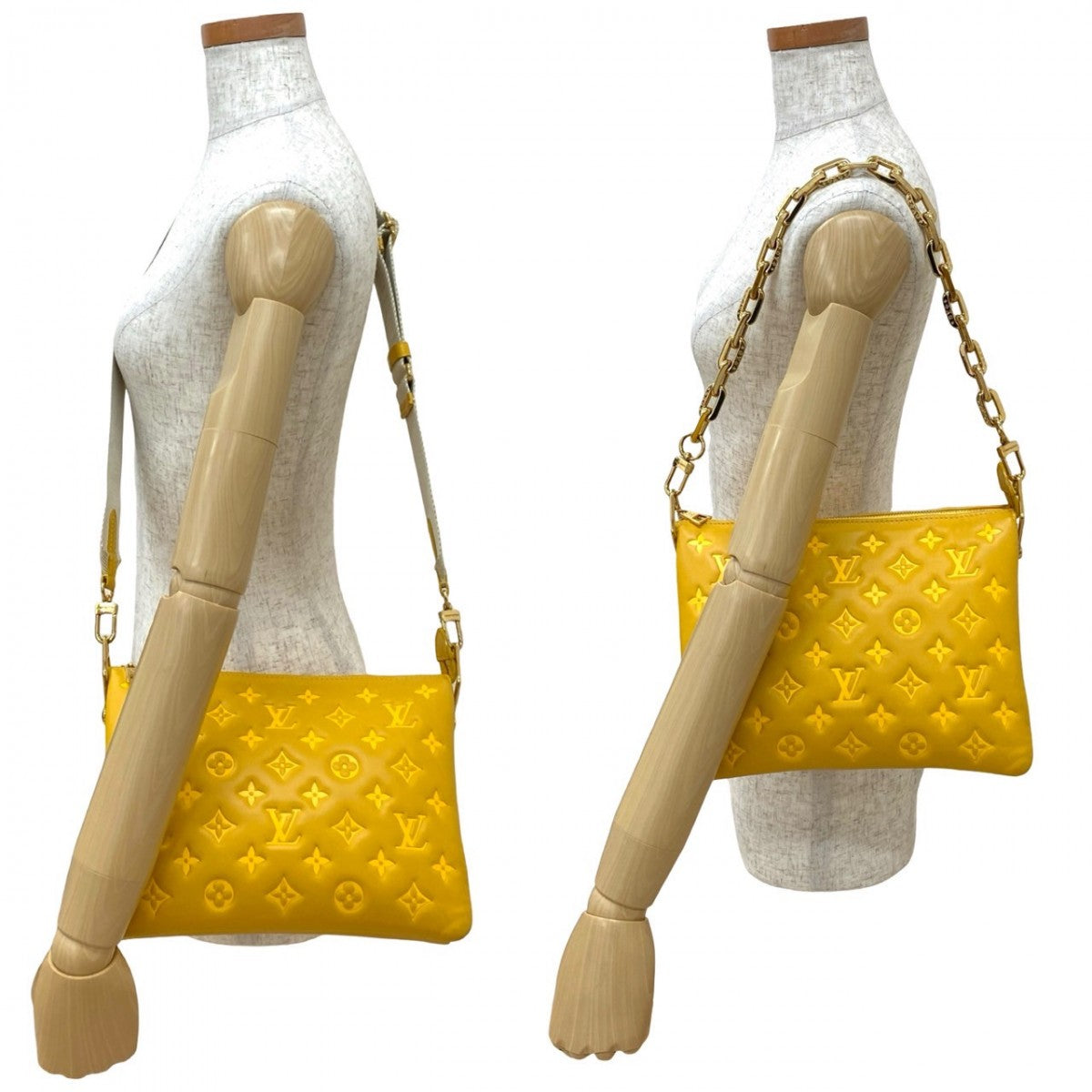 Louis Vuitton yellow Ann Platt Kussan PM Monogram Leather Shoulder Bag
