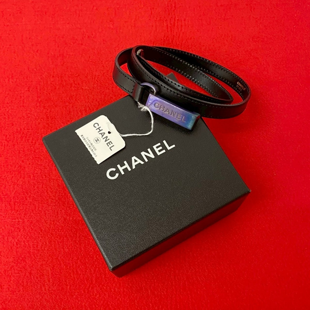 Chanel belt Black Leather