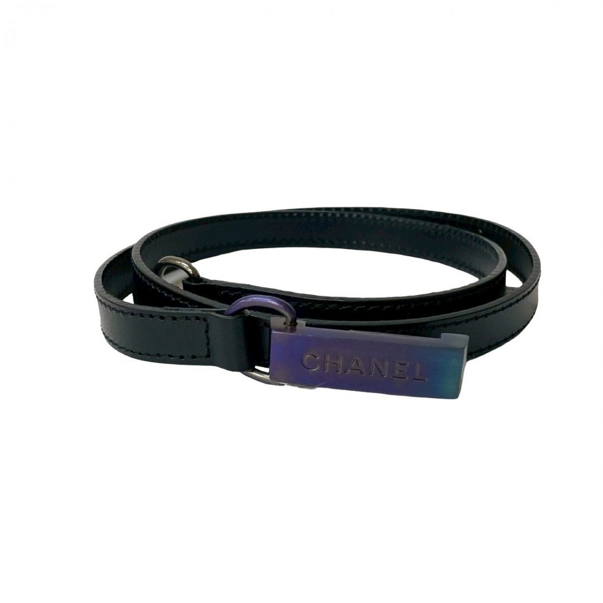 Chanel belt Black Leather