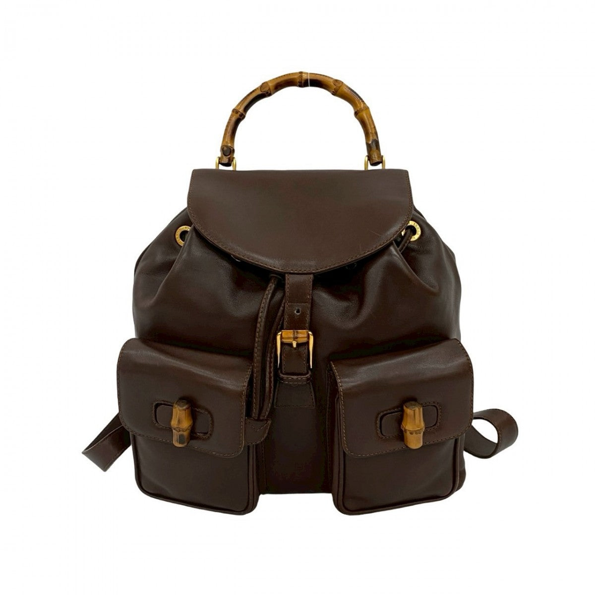 Gucci Backpack Bamboo Leather Brown