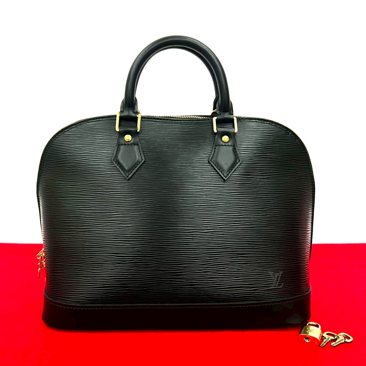 Louis Vuitton Epi Alma PM Leather Black Handbag