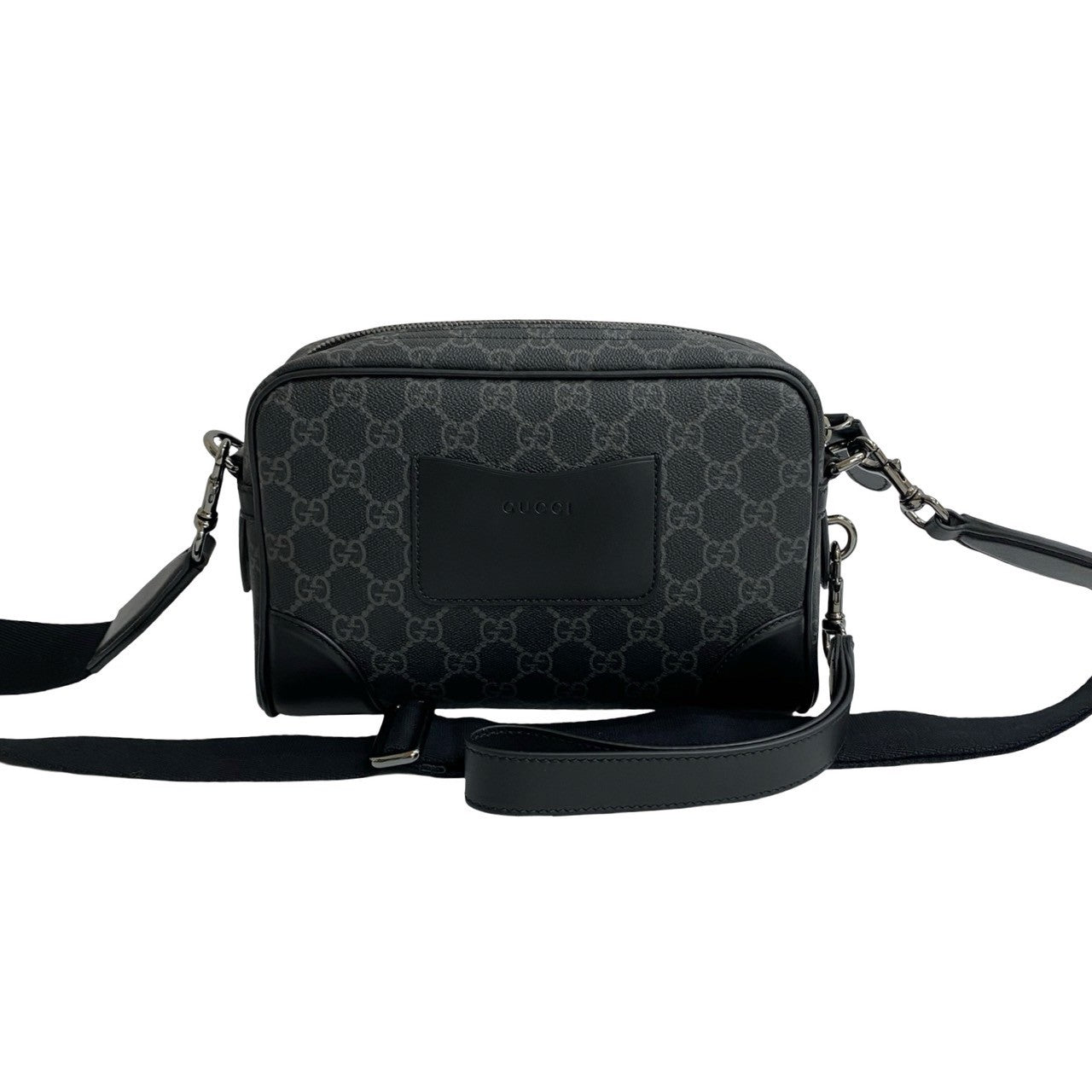 Gucci GG Emblem Cross Sling Leather Black Small Shoulder Bag