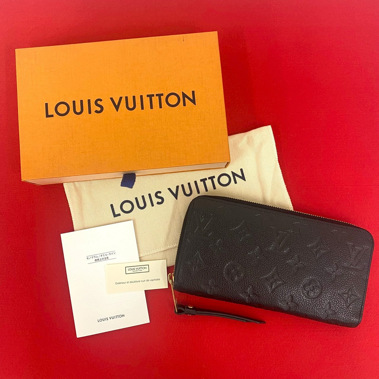 Louis Vuitton Long Purse Ann Platt Zippy Monogram Leather Black Wallet Case
