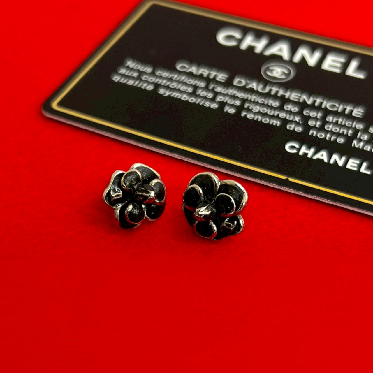 Chanel Pierce alloy Camellia Pierce Silver Jewelry