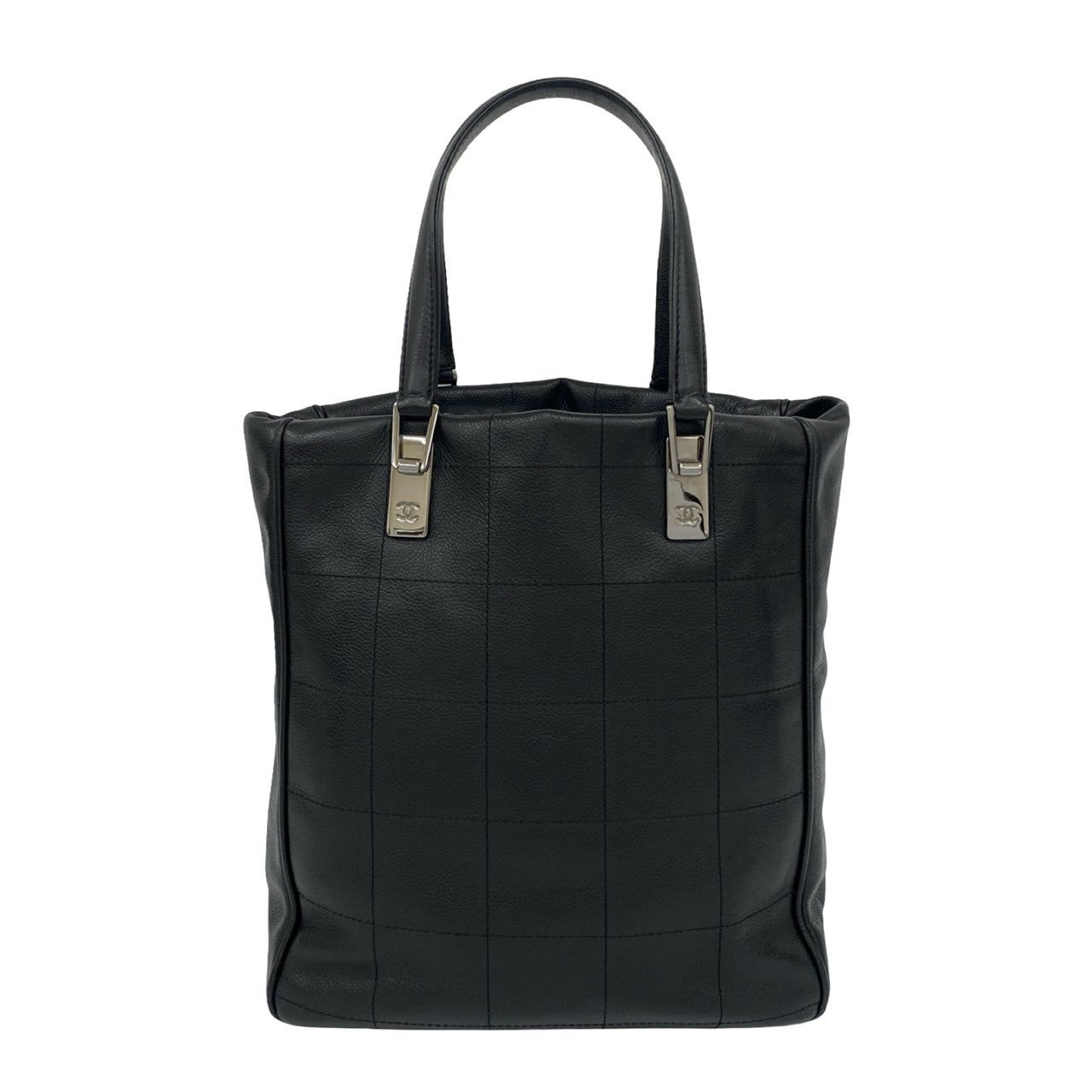 Chanel Matt caviar skin Chocolate bar Black Tote Bag