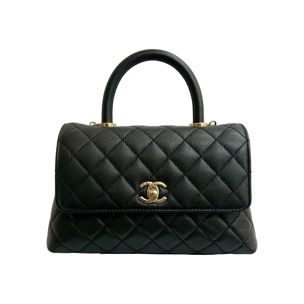 Chanel Matt caviar skin Coco Handle XS Black Handbag