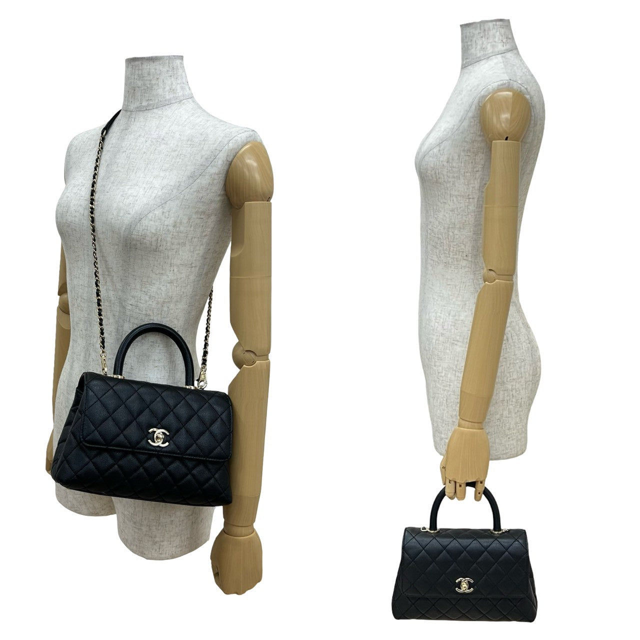 Chanel Matt caviar skin Coco Handle XS Black Handbag