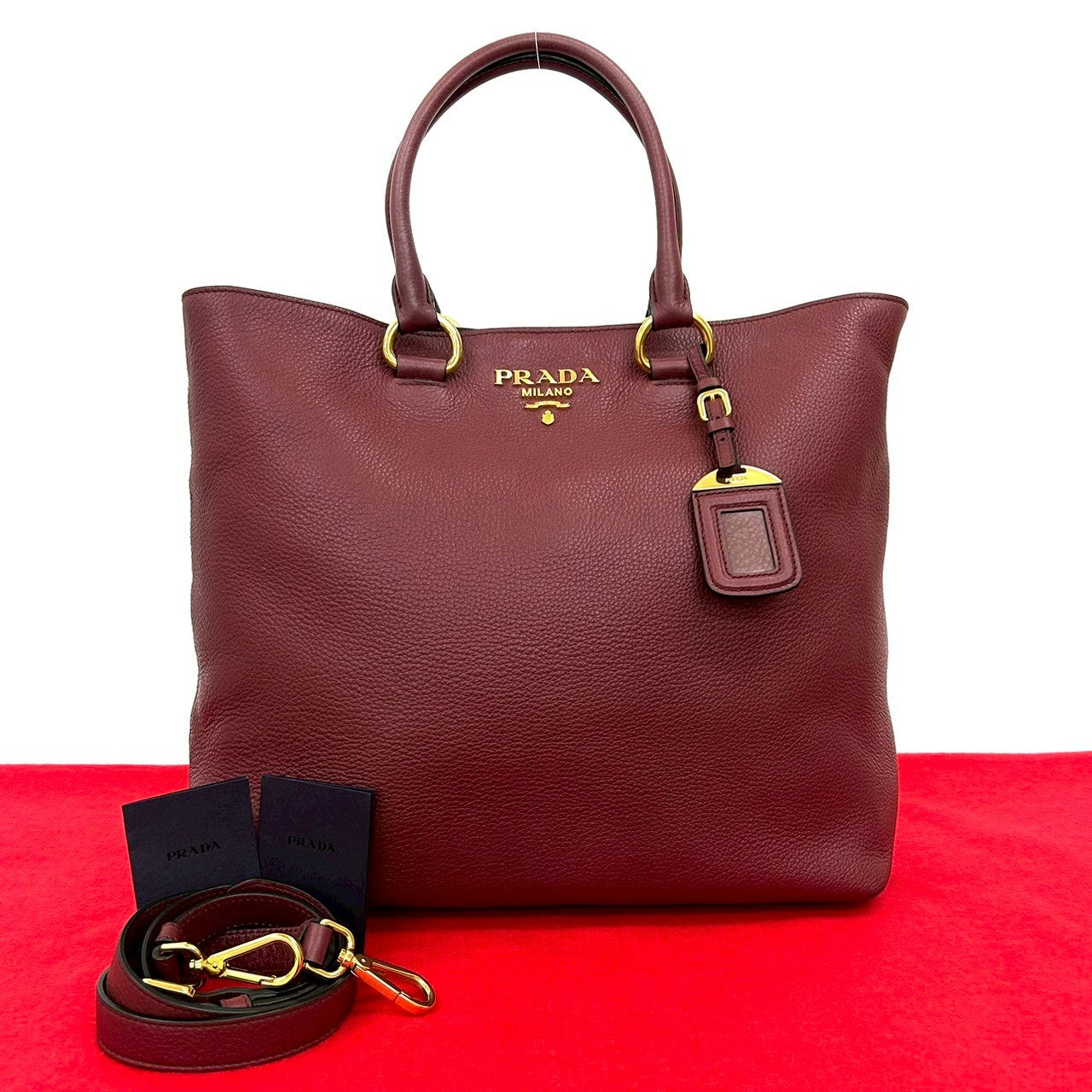 Tote Bag Wine Leather Red