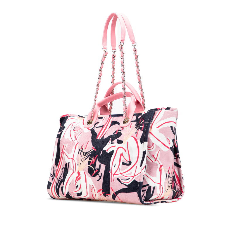 Chanel Deauville Velour Leather 2Way Bag