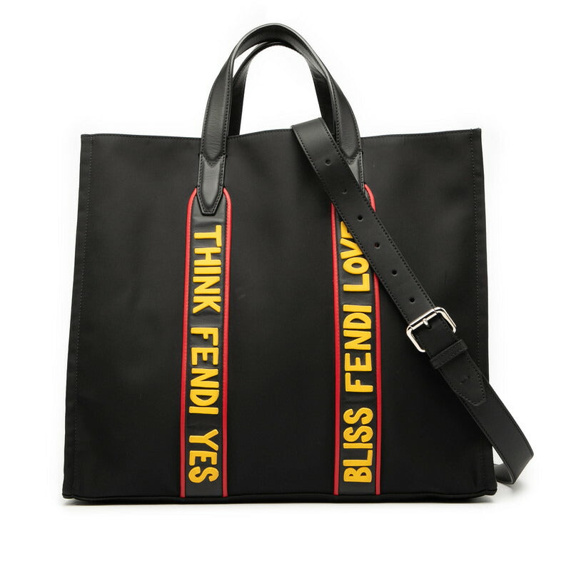 Fendi 7Va390 2Way Bag Leather Nylon Travel Bag
