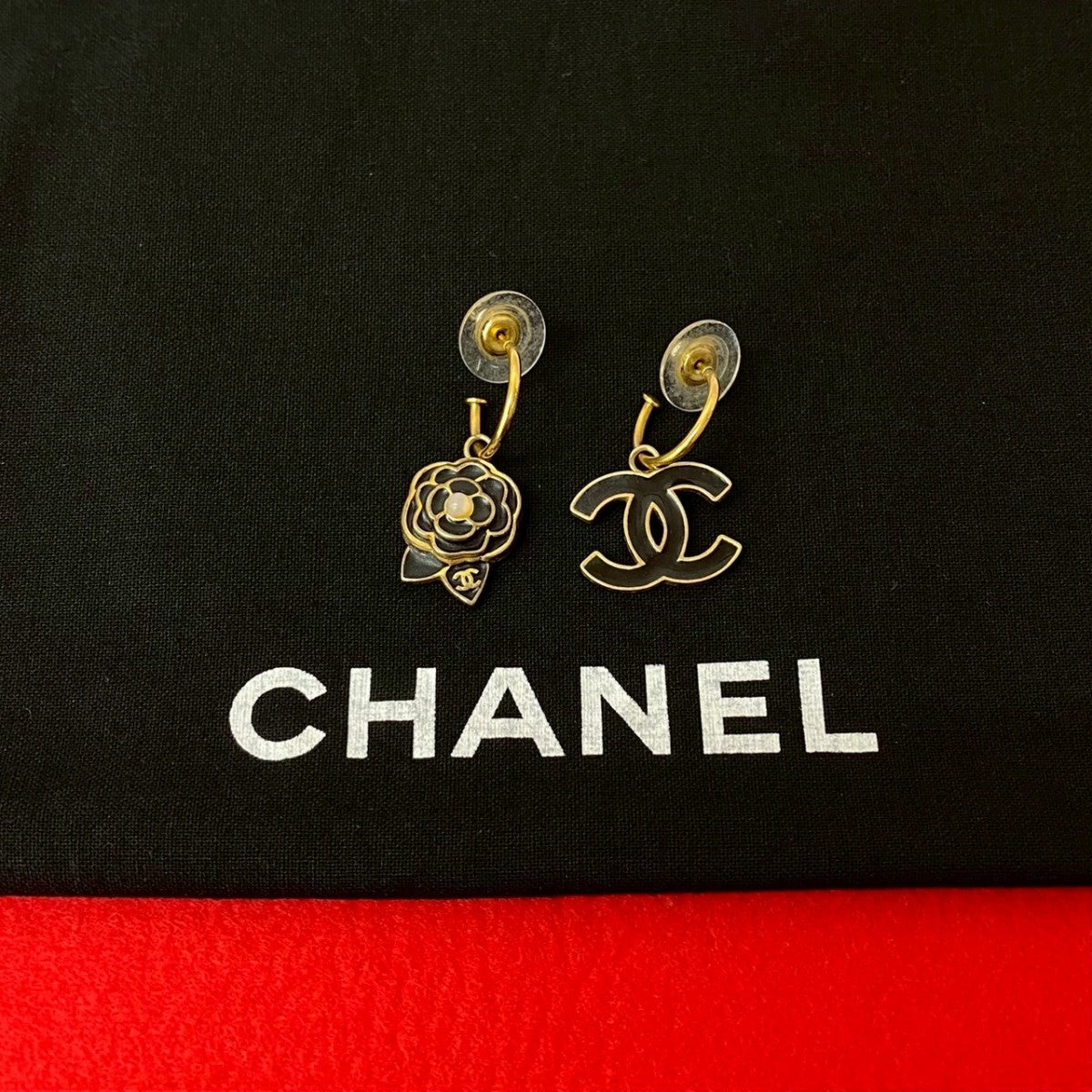 Chanel Pierce Plated Camelia Gold Jewelry