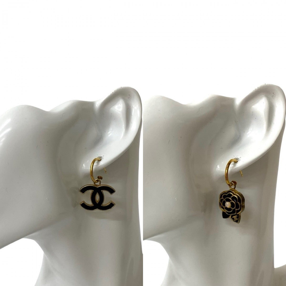 Chanel Pierce Plated Camelia Gold Jewelry