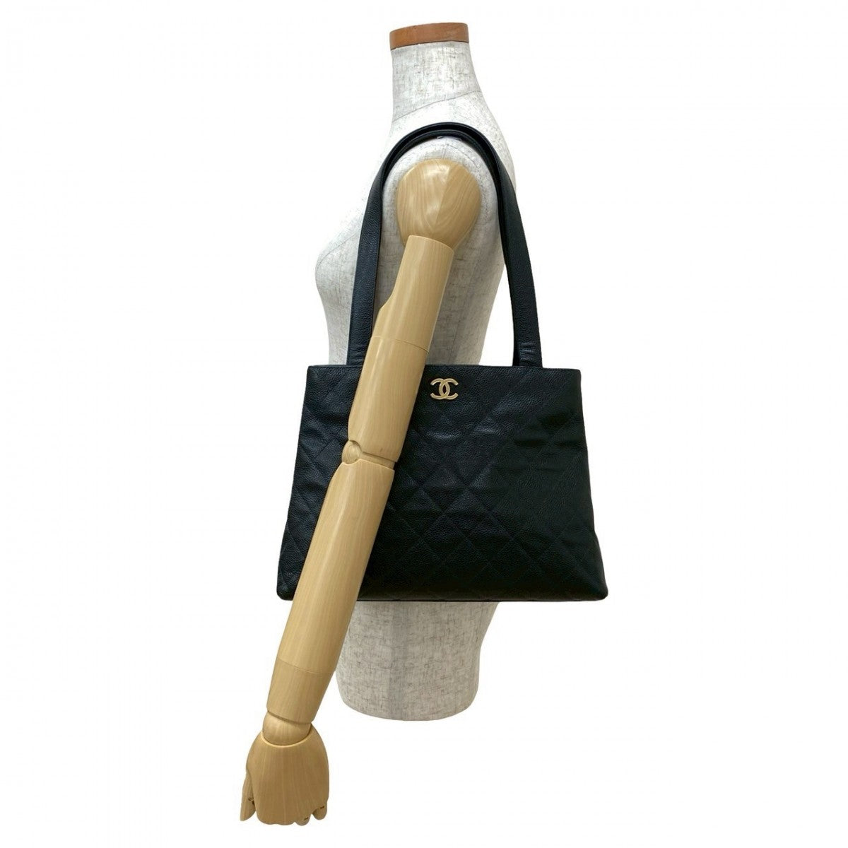 Chanel Matt caviar skin Matrasse Black Tote Bag 7Sbb Po027156