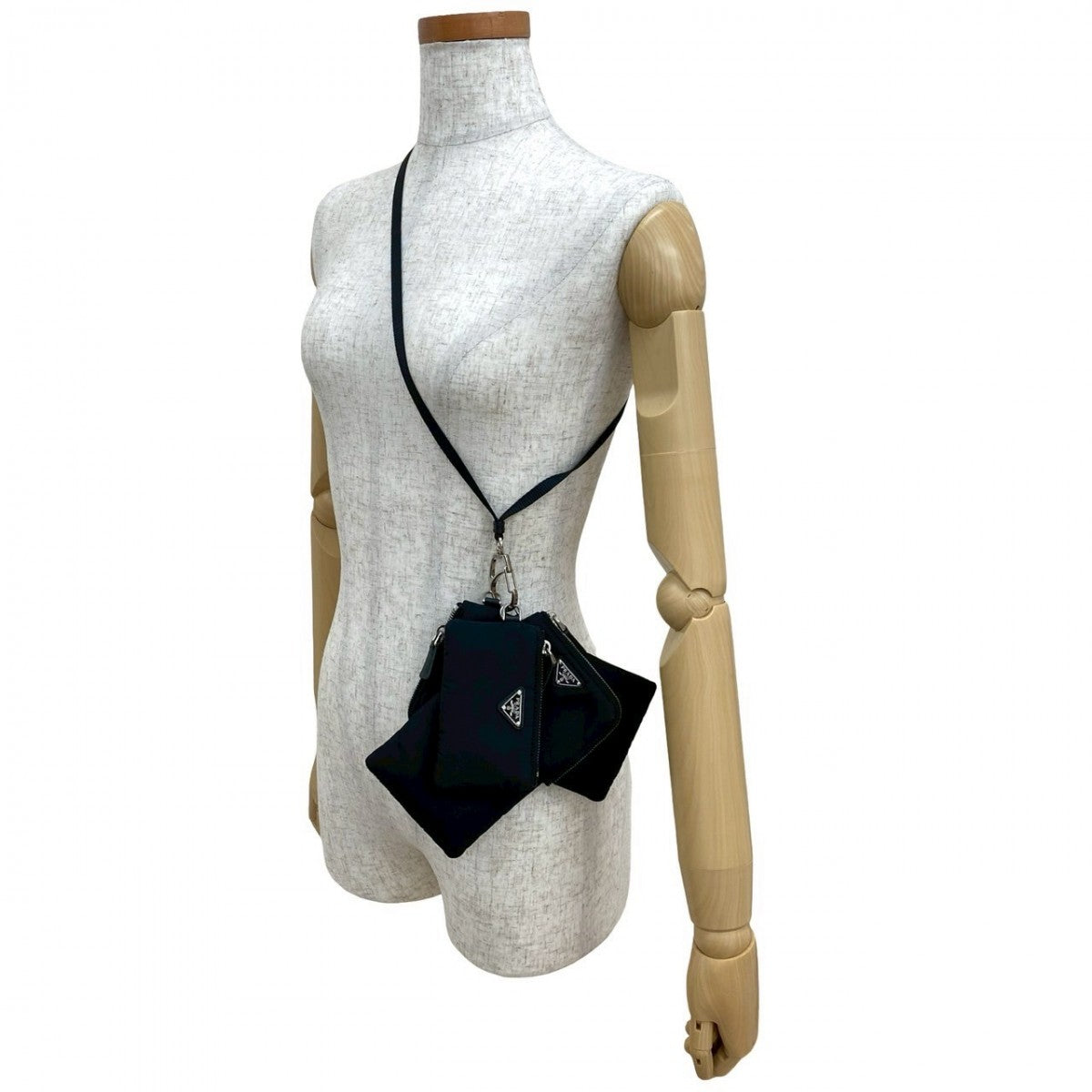 Pouch Re Handbag Nylon Black Travel Bag