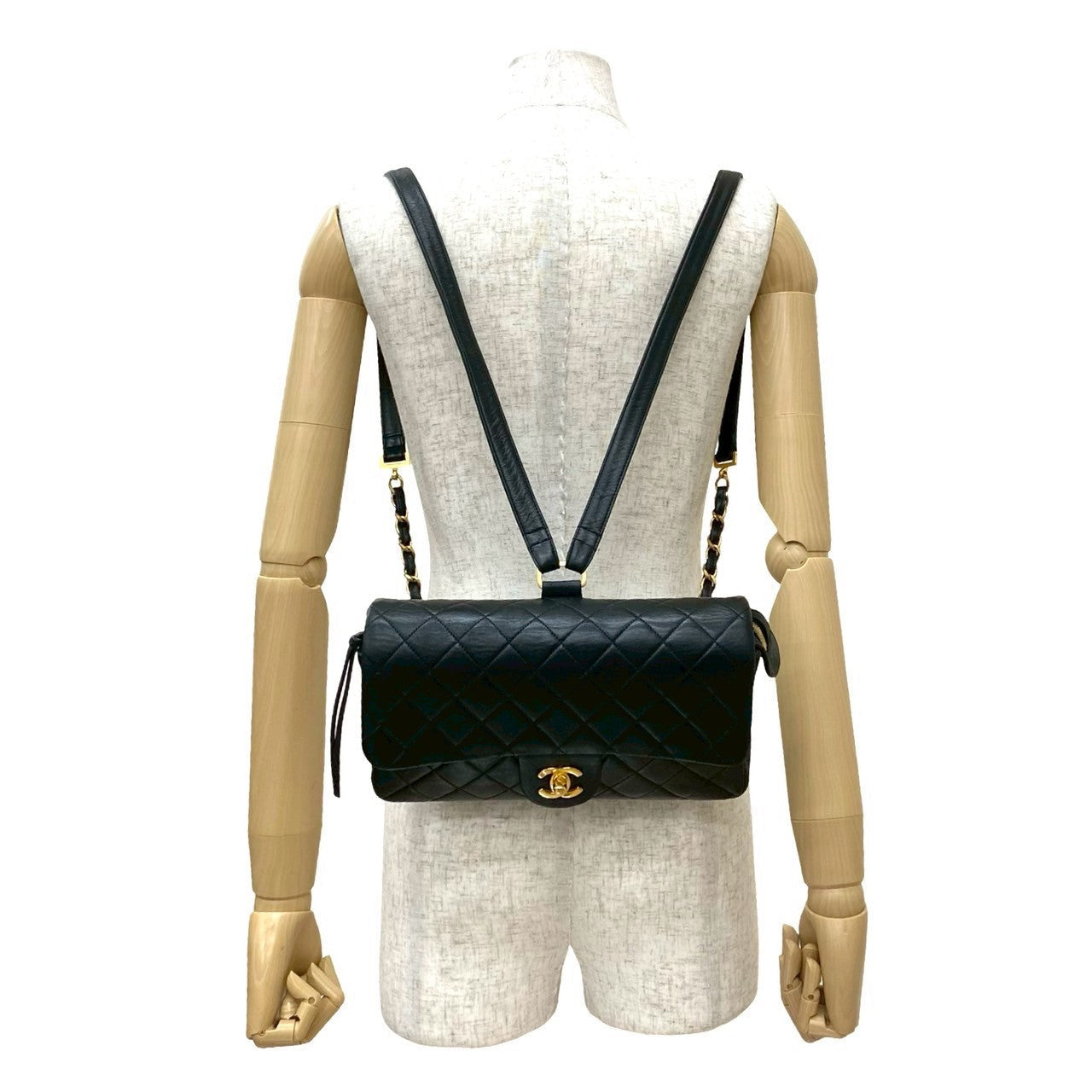 Chanel Backpack lambskin Matrasse Black 7Sbb Wz527753