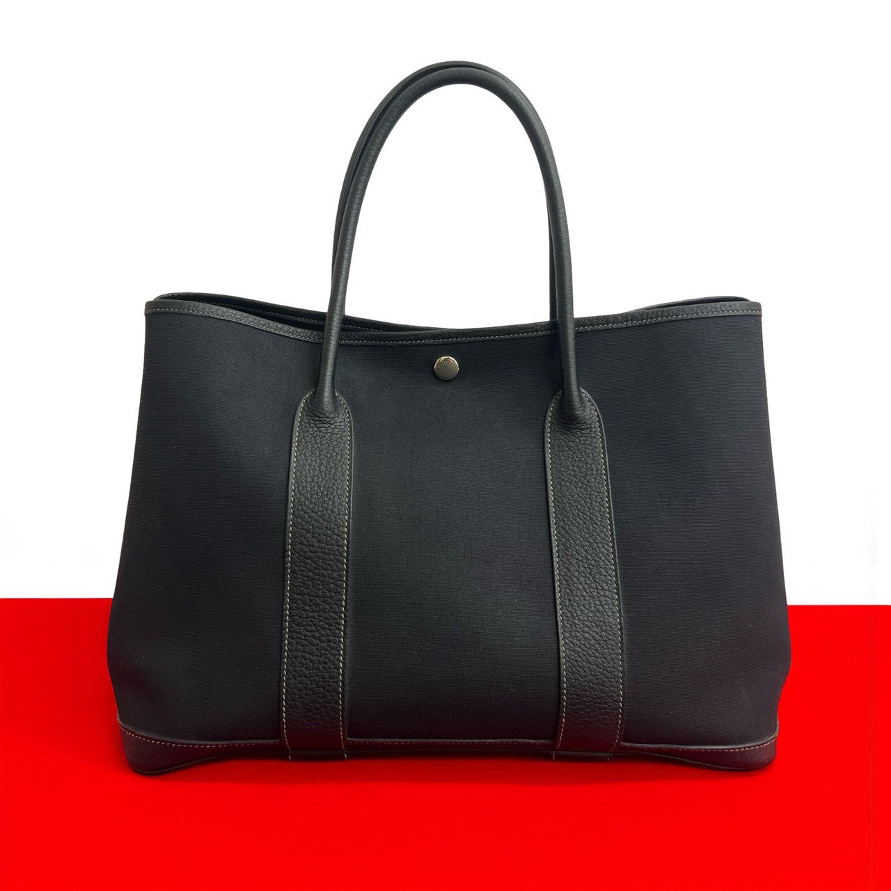 Hermes Tote Bag Towar Officier Garden Party Pm Black