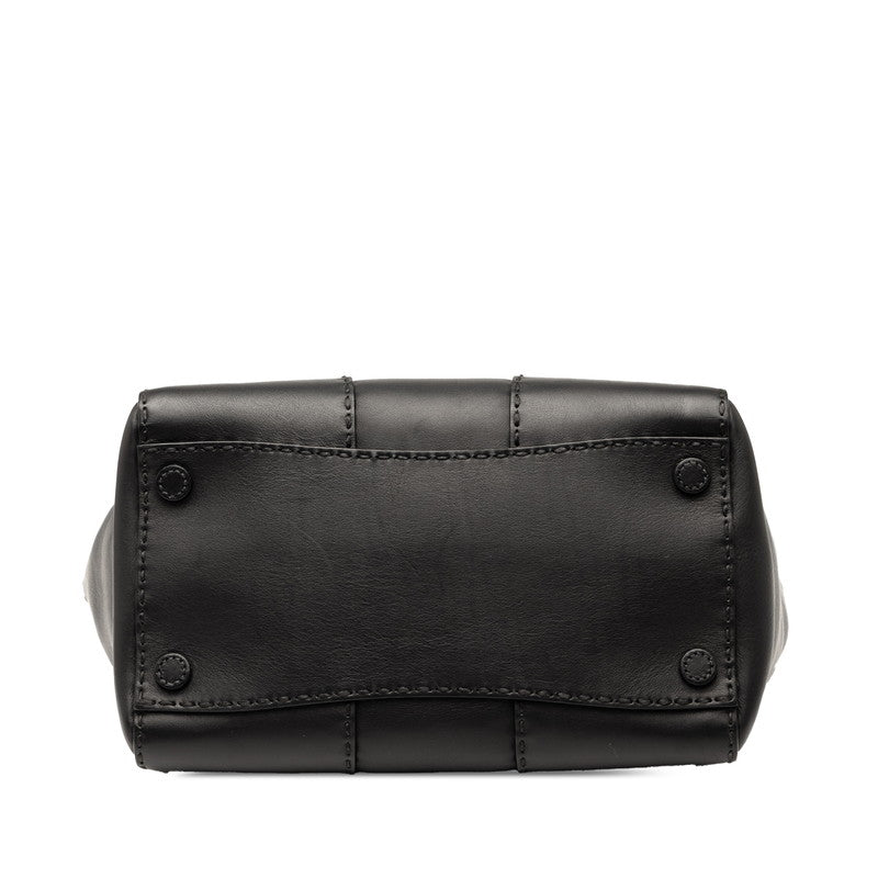 Prada Triangle Plate 2Way Handbag Leather Logo Travel Bag