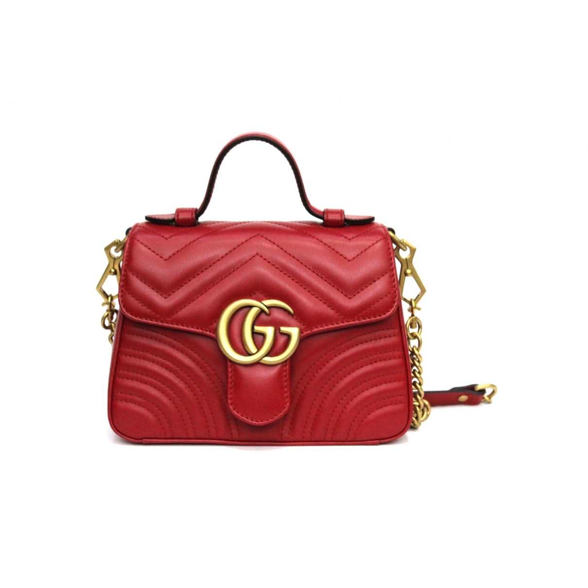 Gucci marmont red leather handbag