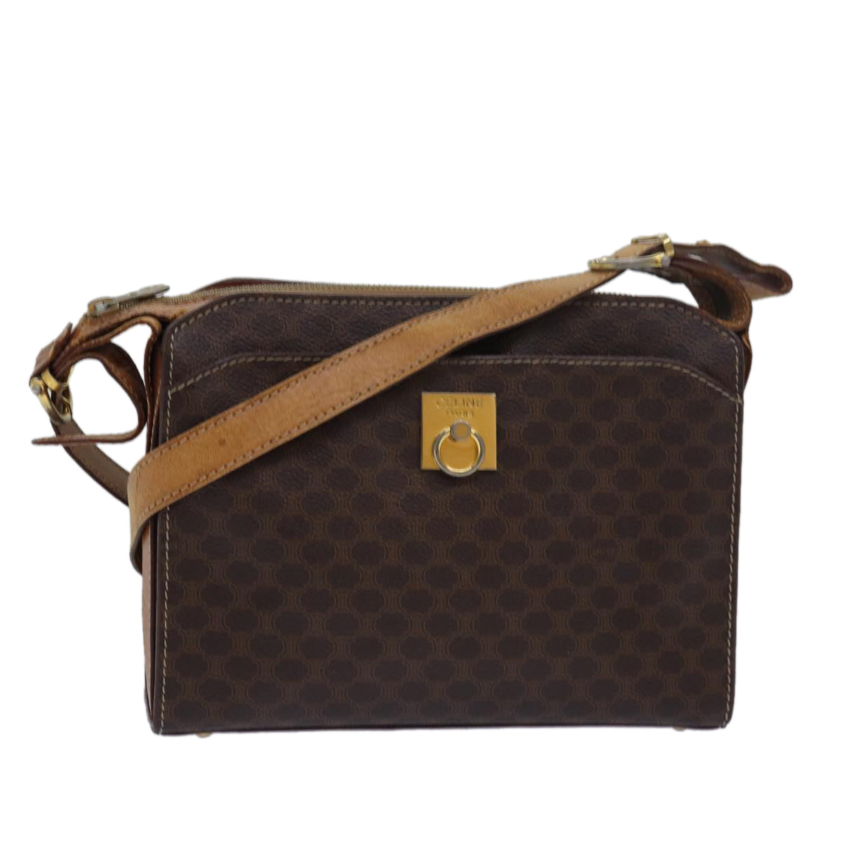 Luxury Macadam Shoulder Bag Canvas Brown