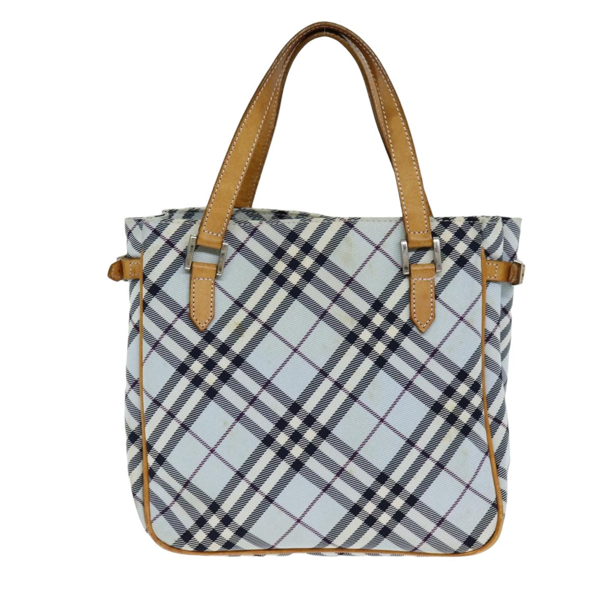 Burberry Luxury Nova Check Hand Bag Light Auth Blue Travel Bag