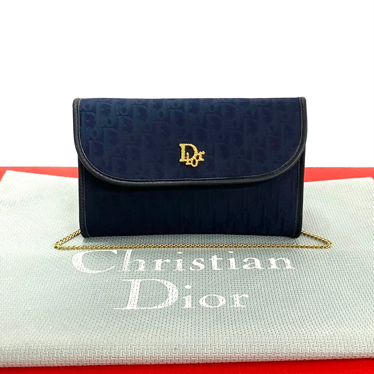Dior Christian Trotter Shoulder Bag Leather Canvas Mini