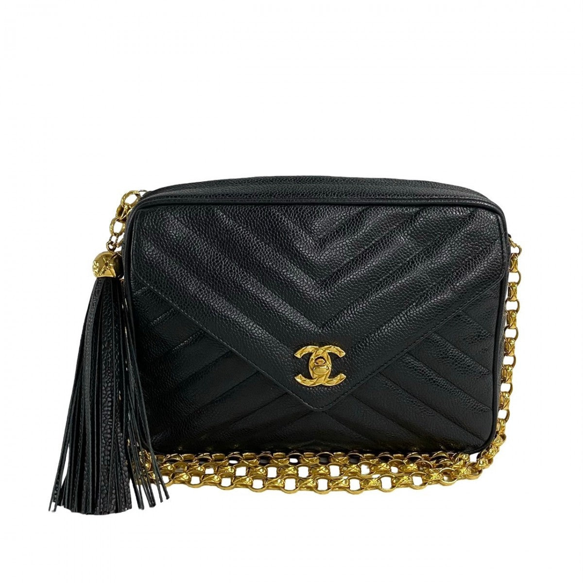 Chanel Matt caviar skin COCO Mark Black Shoulder Bag 800H800