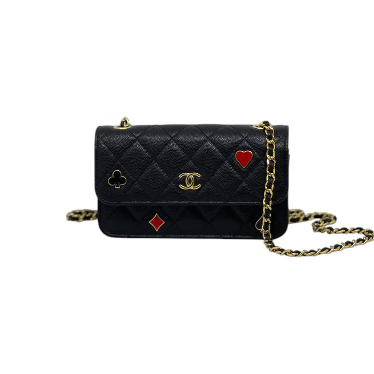Chanel Coco Casino Flap With Chain Caviar GHW Leather Quilted Crossbody Bag