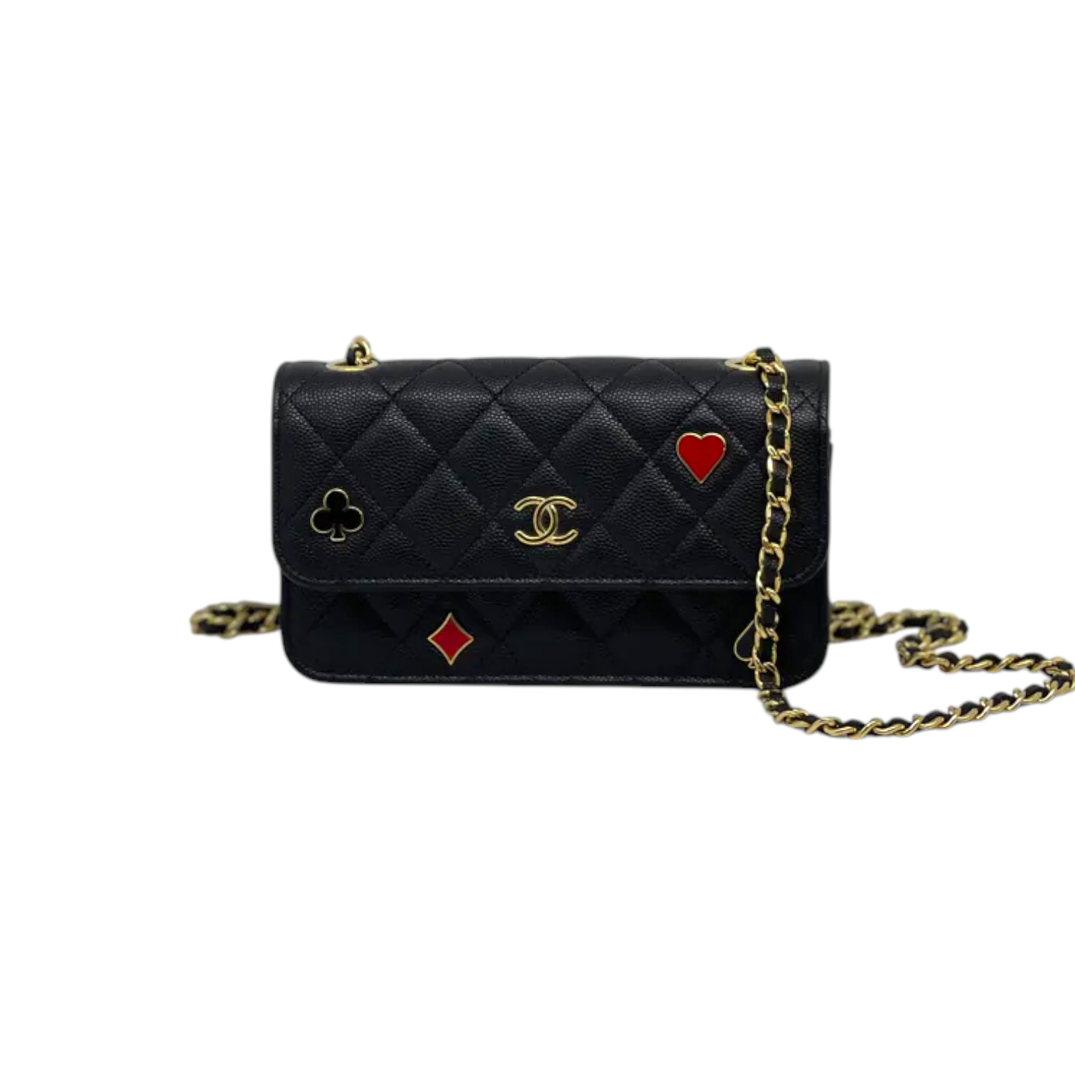 Chanel Coco Casino Flap With Chain Caviar GHW Leather Quilted Crossbody Bag