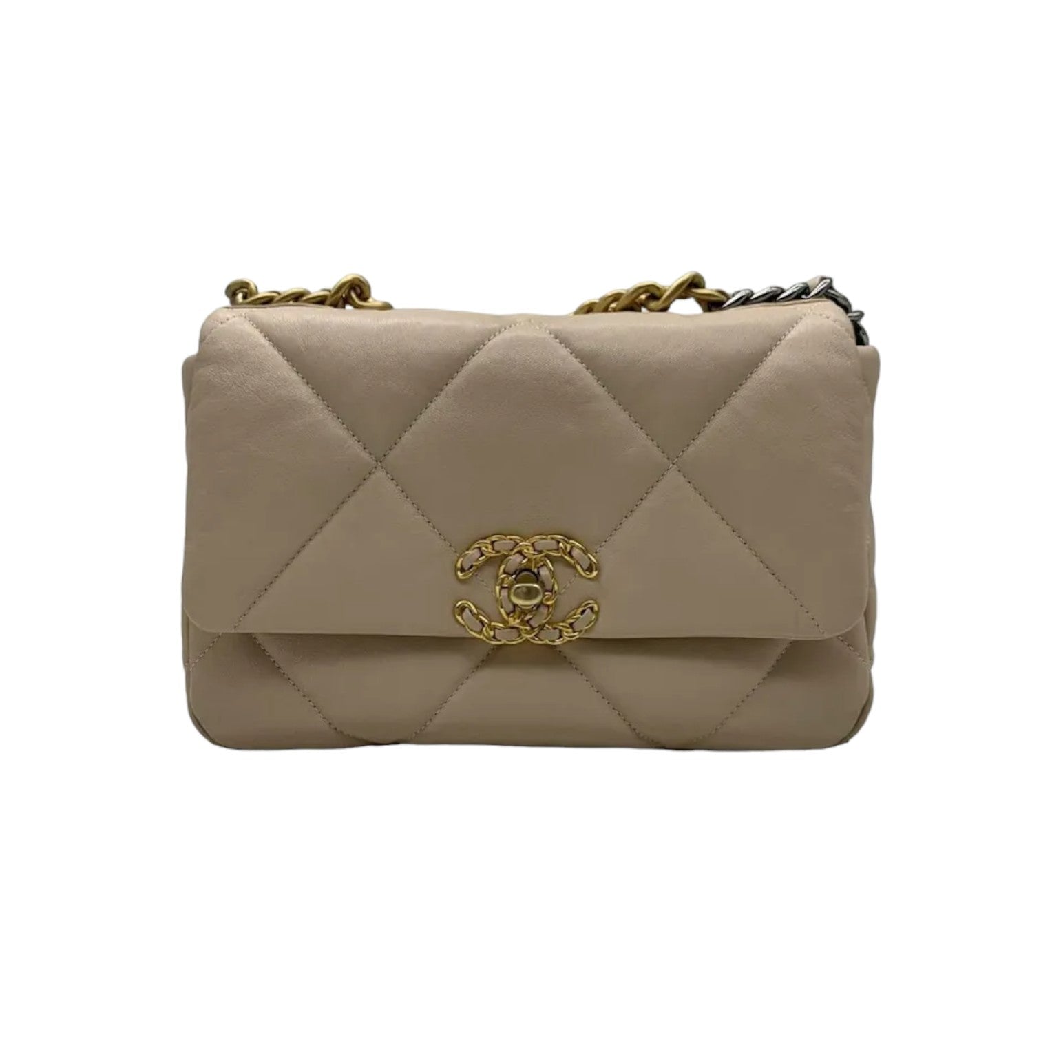 Chanel Lambskin 19 Flap Small MHW Handbag Leather Quilted Shoulder Bag