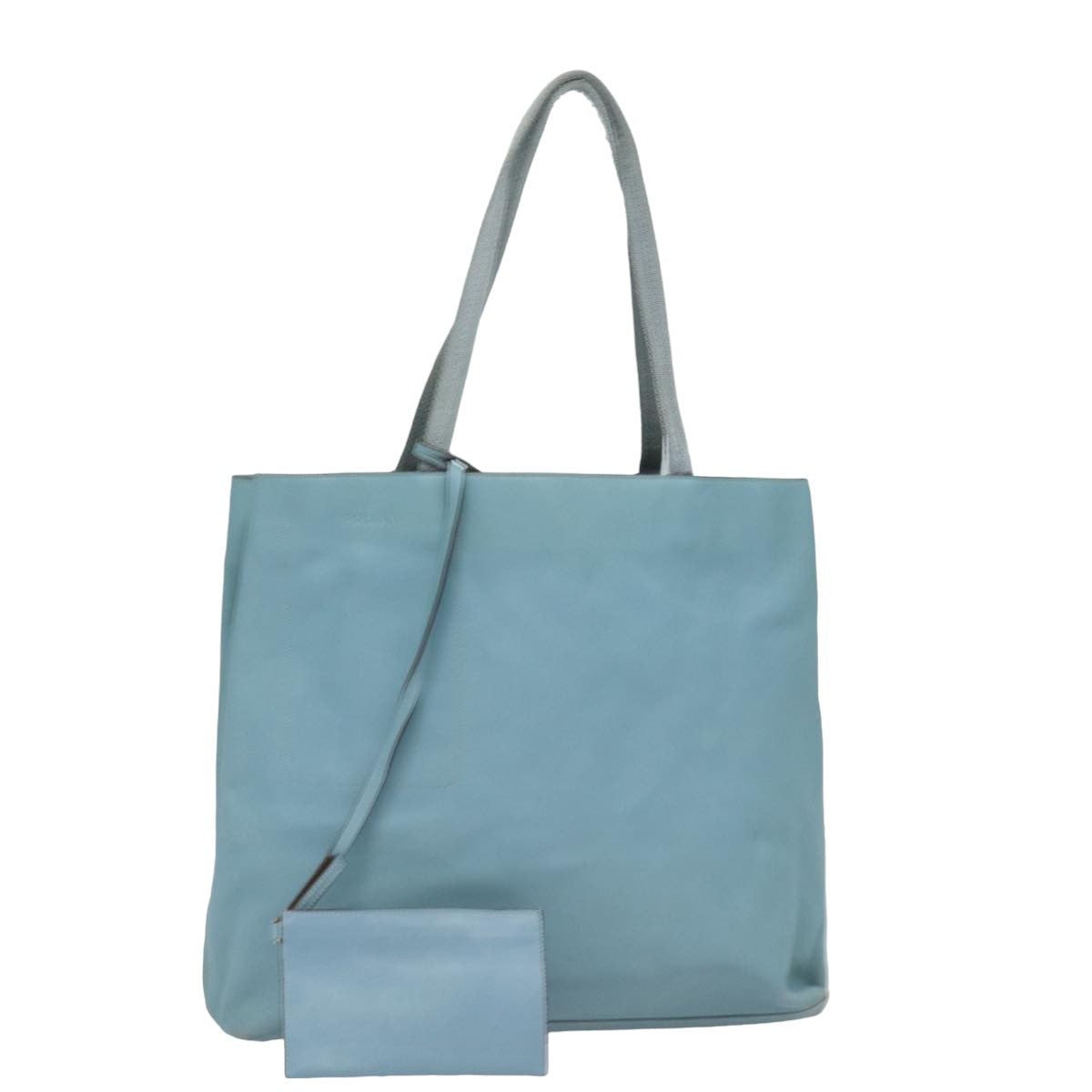 Prada Shoulder Bag Light Auth Leather Blue