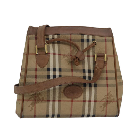 Burberry Luxury ss Nova Check Shoulder Bag Pvc Auth Leather Beige Beige Auth 80163