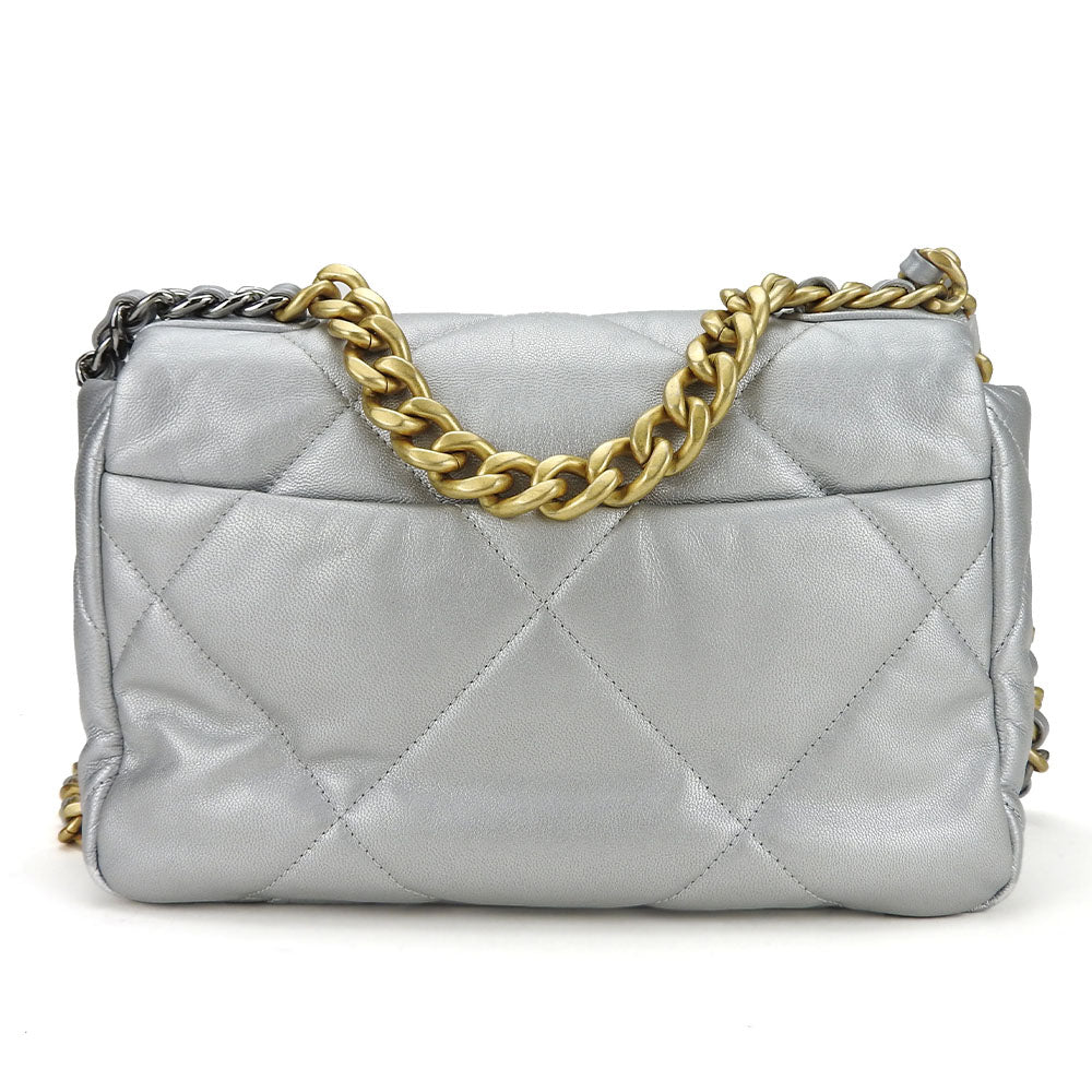 Chanel COCO Mark 19 Gray Leather Shoulder Bag
