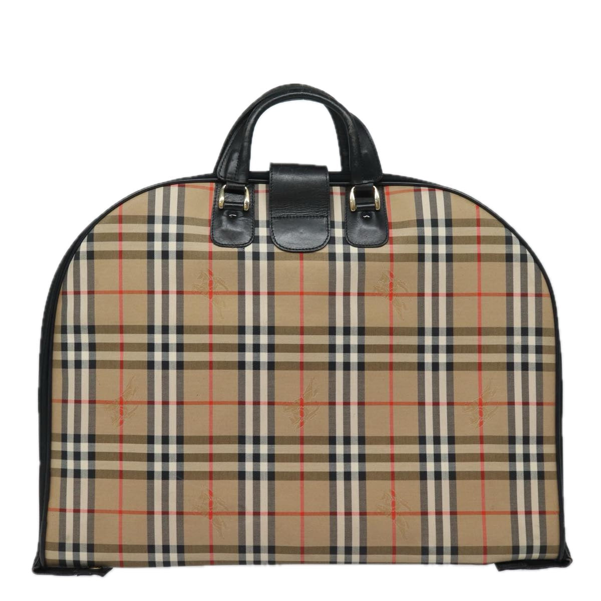 Burberry Luxury ss Nova Check Garment Cover Auth Handbag Canvas Black Beige Travel Bag