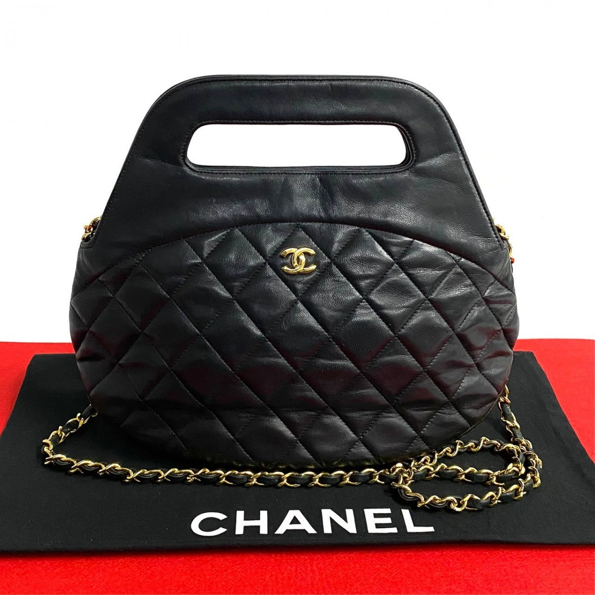 Chanel lambskin COCO Mark Matrasse Black Shoulder Bag 801H801