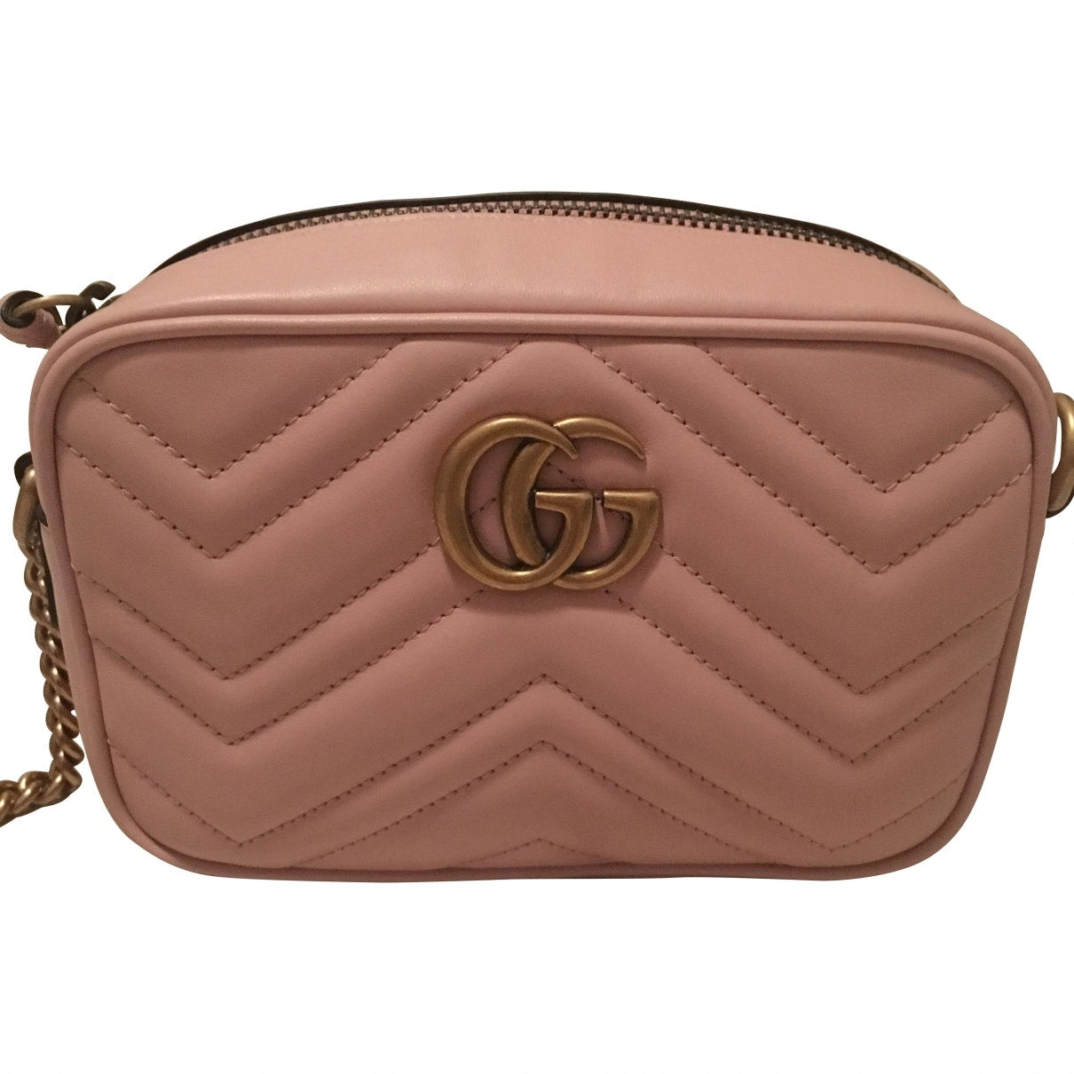 Gucci marmont pink leather handbag