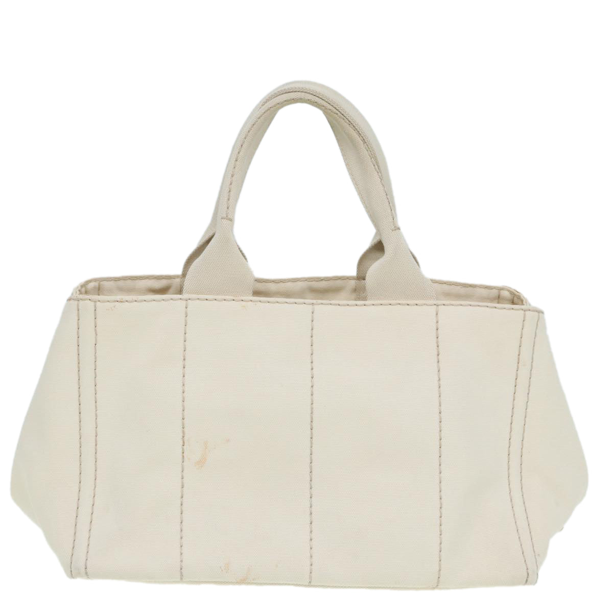 Prada Canapa Mm Hand Bag Auth Canvas Beige Travel Bag