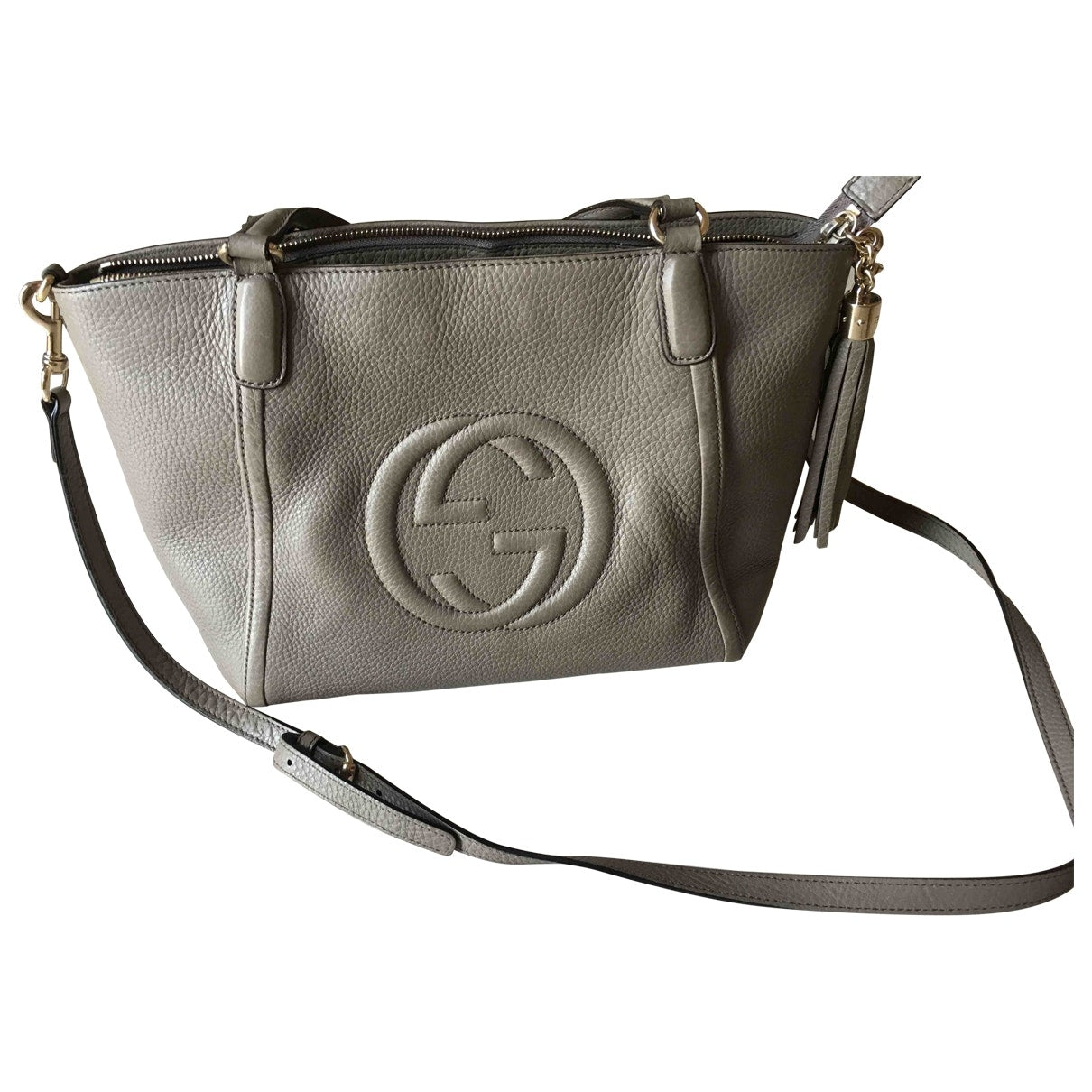 Gucci soho grey leather handbag