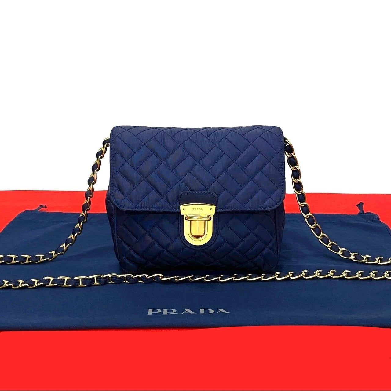 Shoulder Bag Navy Nylon
