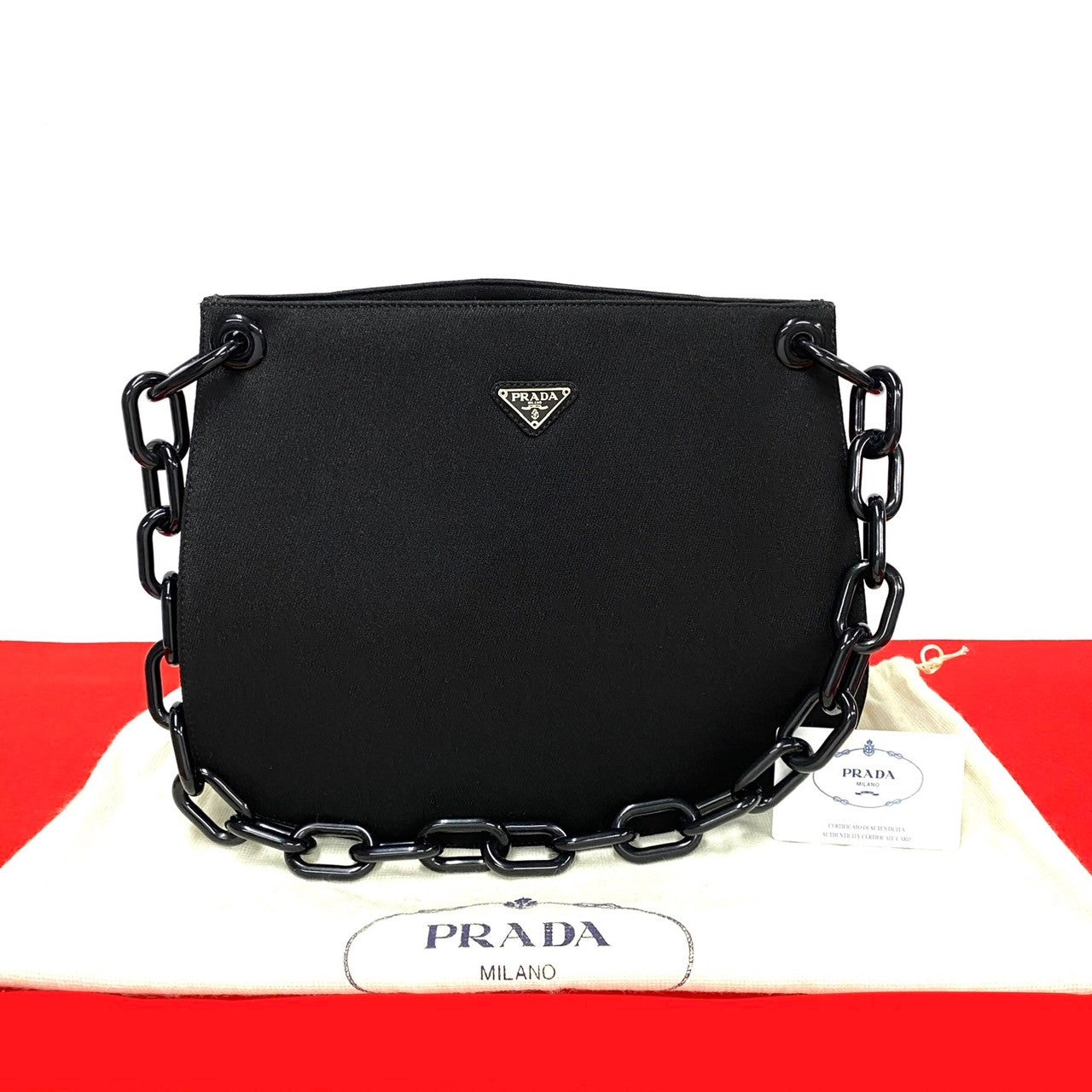 Prada Triangle 2Way Shoulder Bag Canvas Logo