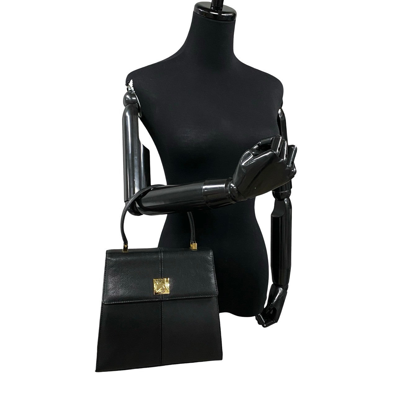 YSL Saint Laurent Handbag Women Leather Metal Black Travel Bag