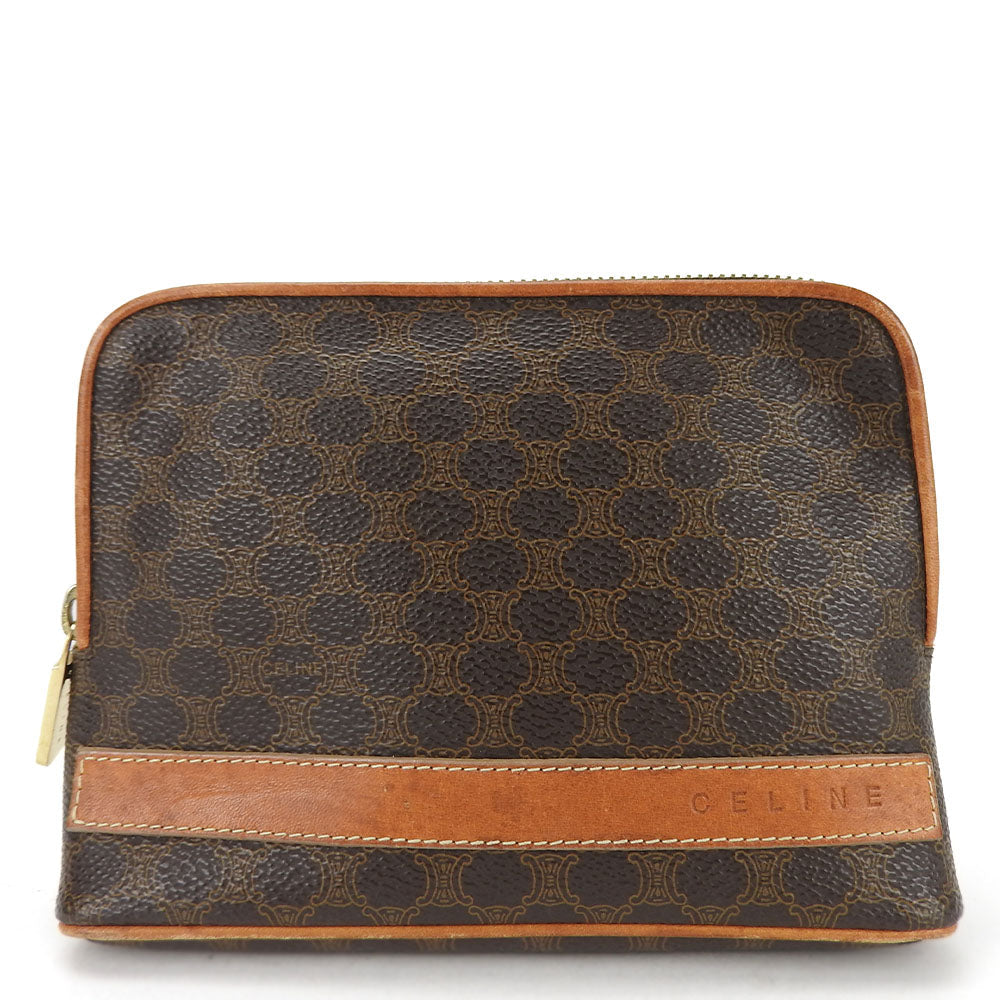 Pouch Pvc, Macadam Women Handbag Leather Brown Travel Bag