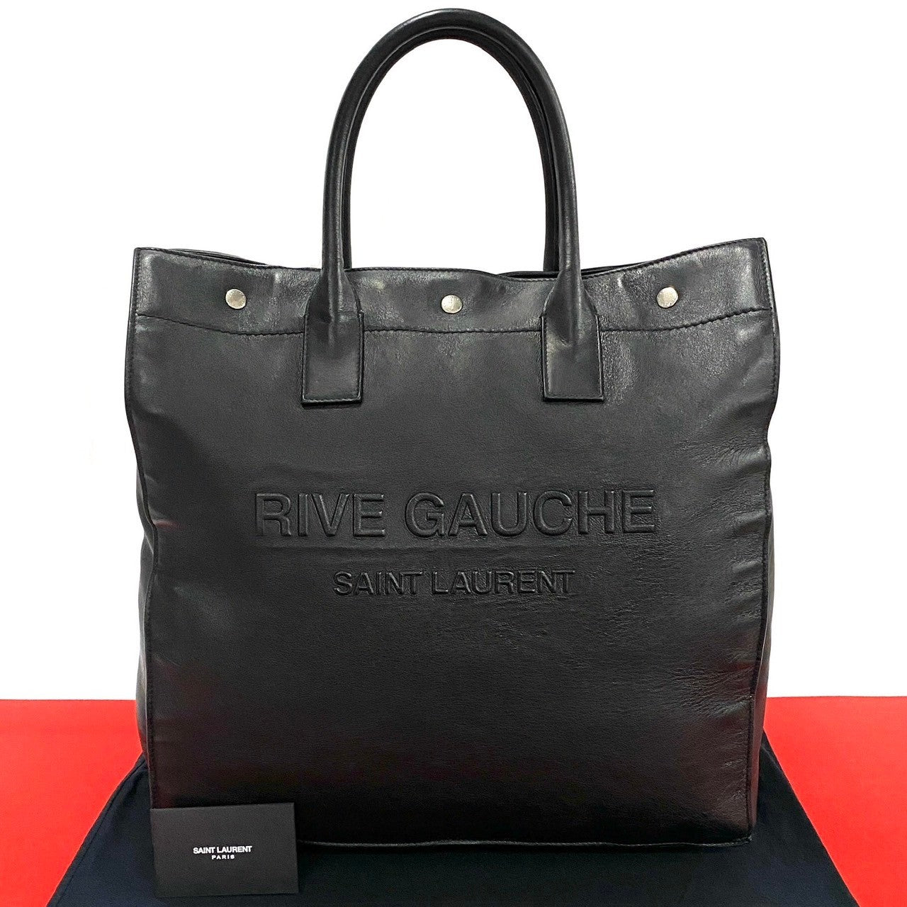 YSL Saint Laurent Yves Rive Gauche Tote Leather Tote Bag