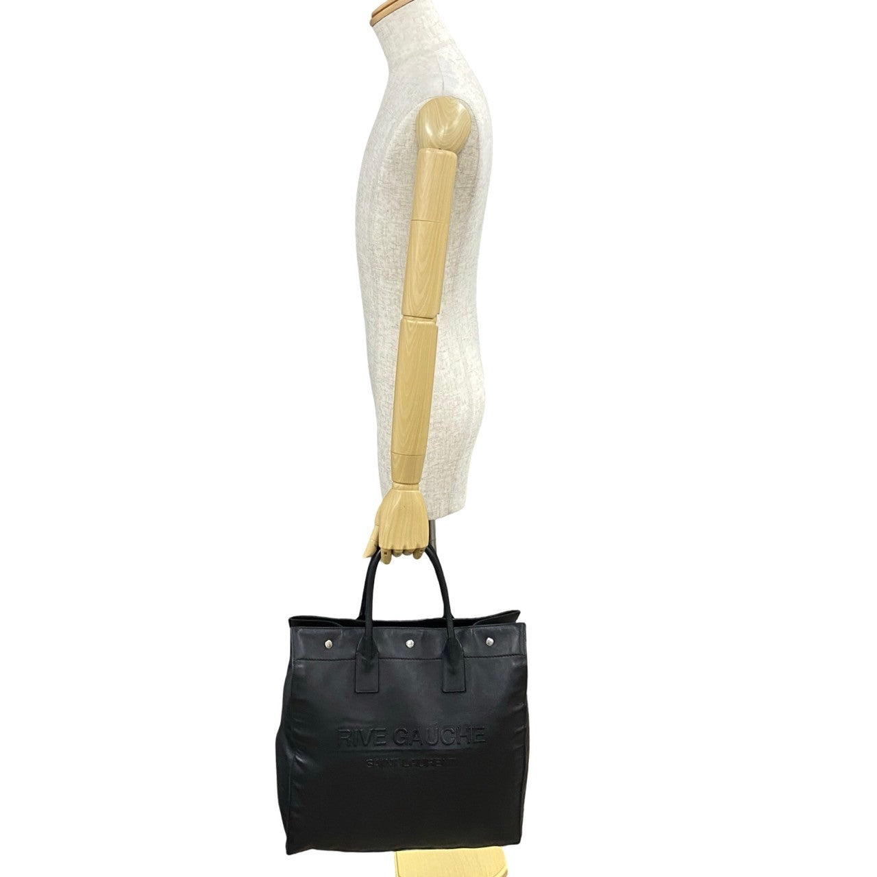 YSL Saint Laurent Yves Rive Gauche Tote Leather Tote Bag