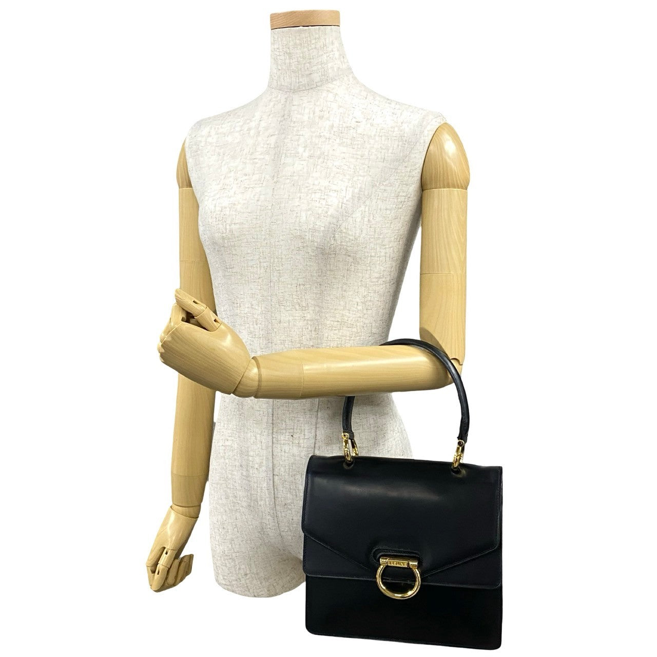 Gancini Metal Women Leather Black Travel Bag