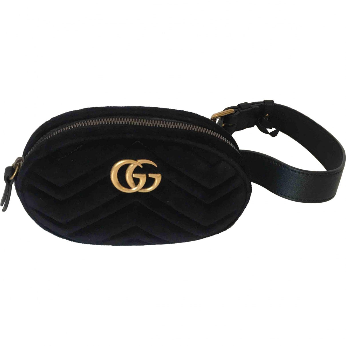 Gucci marmont black velvet clutch bag