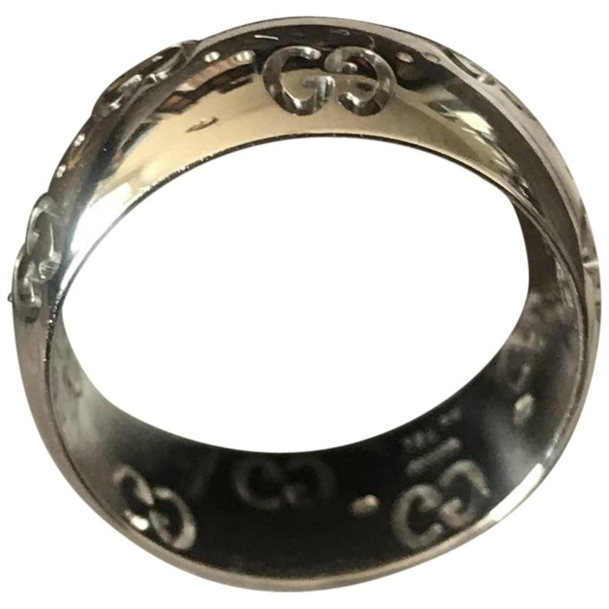 Gucci icon silver white gold rings